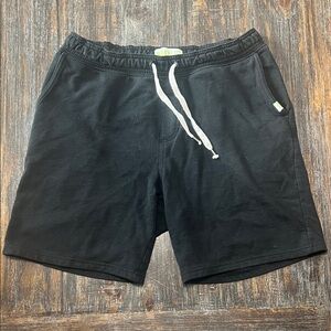 Reef Black Men's Athletic Drawstring Shorts with White Cord